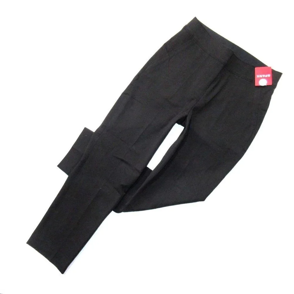 NWT SPANX 20365Q Polished Ankle Slim in Black Pull-on Shaping Crop Pants S